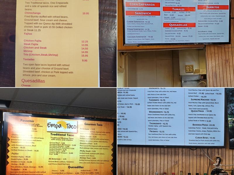 Empa-Taco Menu