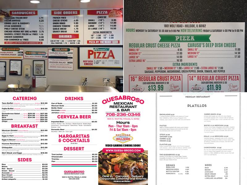 Quesabroso Menu