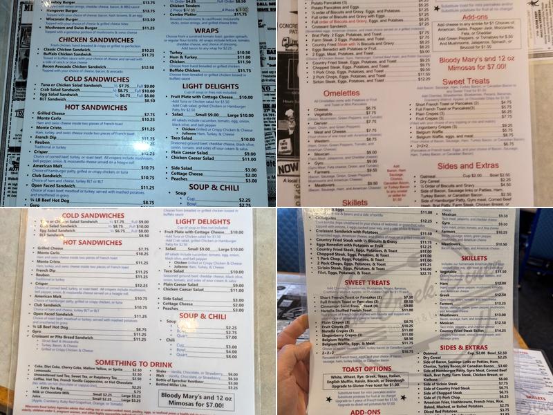 Oak Creek Diner Menu