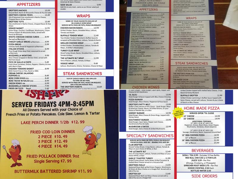 Drifters Bar & Grill Menu