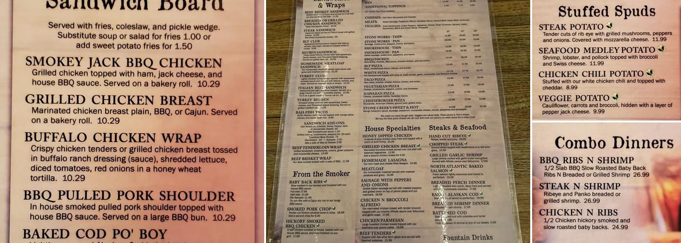 Stone Creek Grill Menu