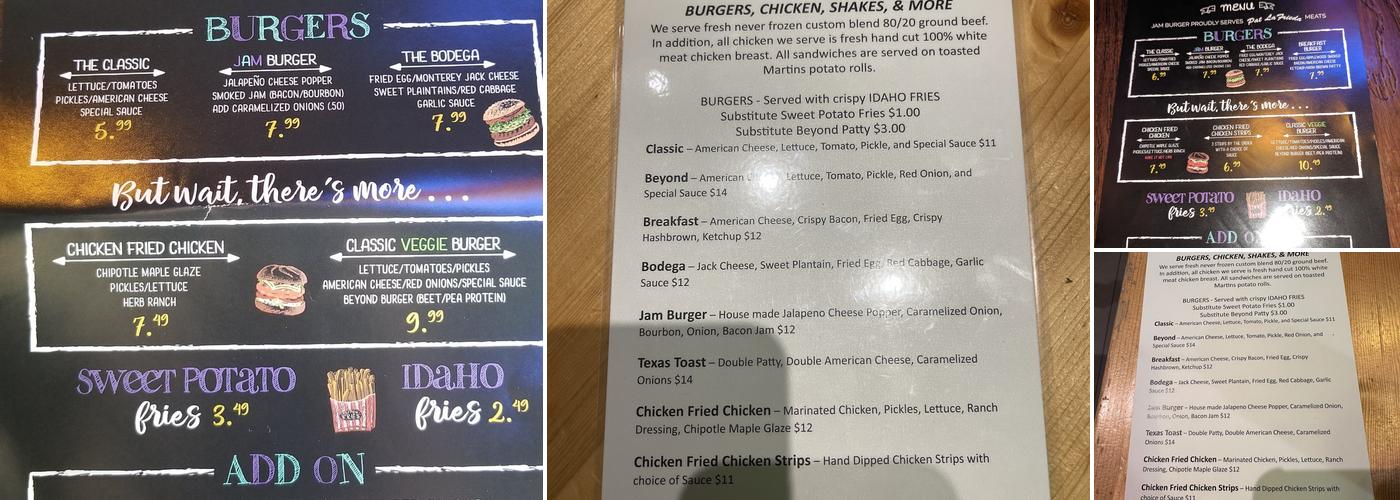 JAM Burger Menu