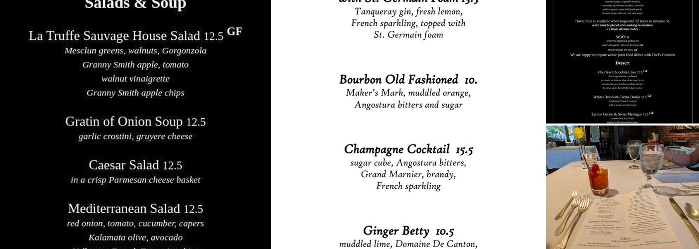 La Truffe Sauvage Menu