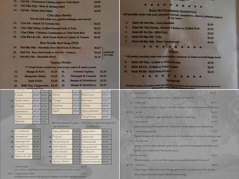 Rawz Cafe Menu