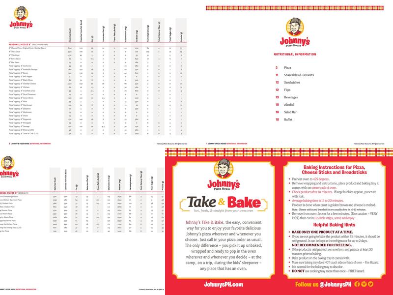 Johnny's Pizza House Menu
