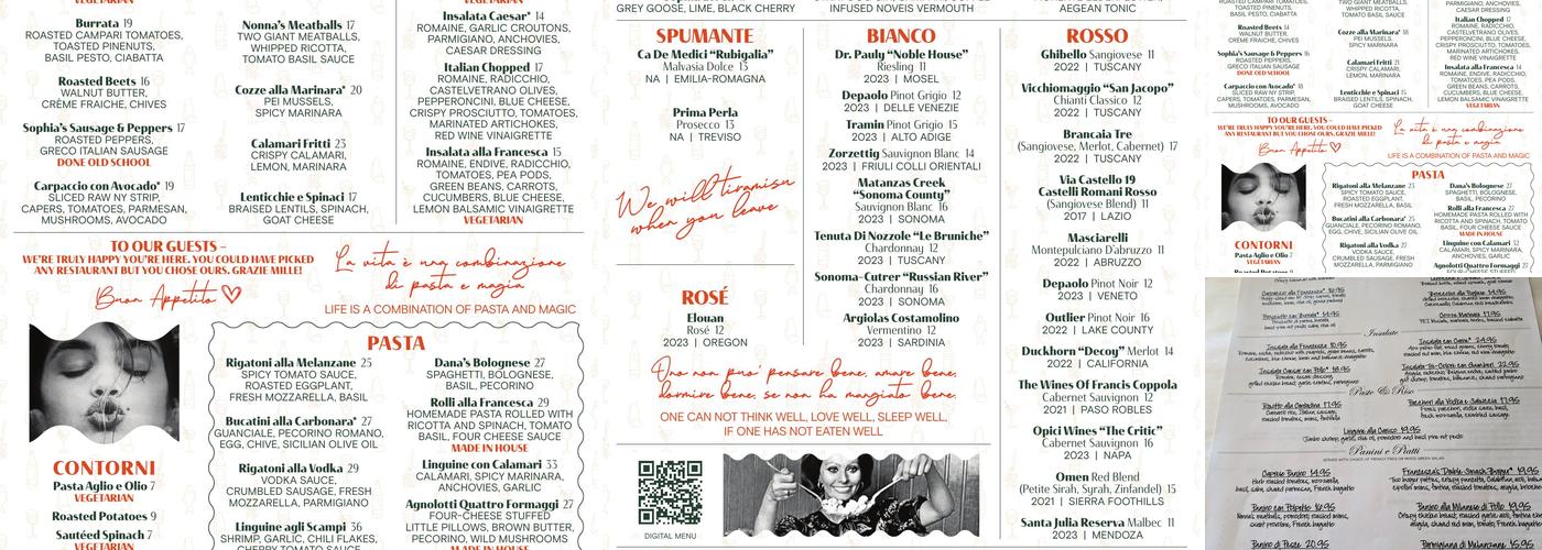 Francesca's North Menu