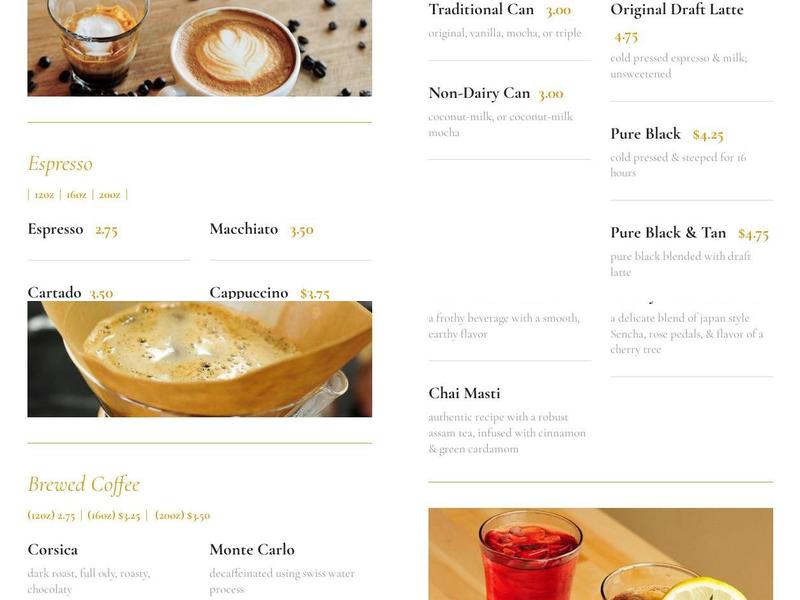 Cafe De Oro Menu