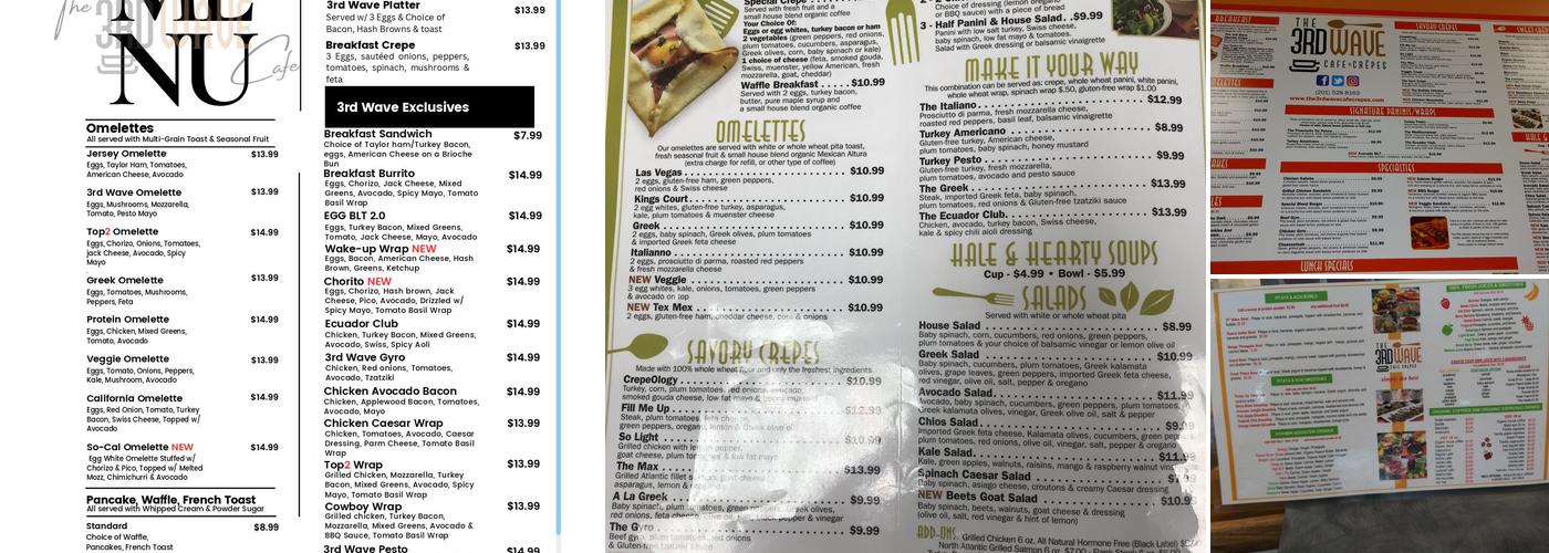 The 3rd Wave Cafe Menu
