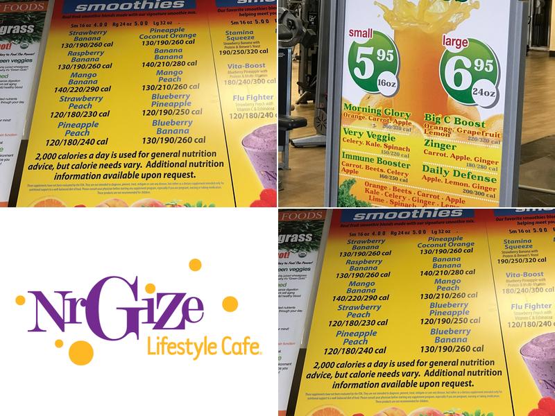 Nrgize Menu