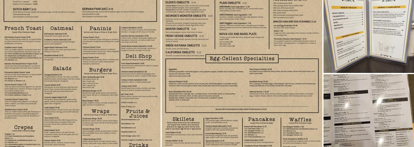 Georgie V's Menu