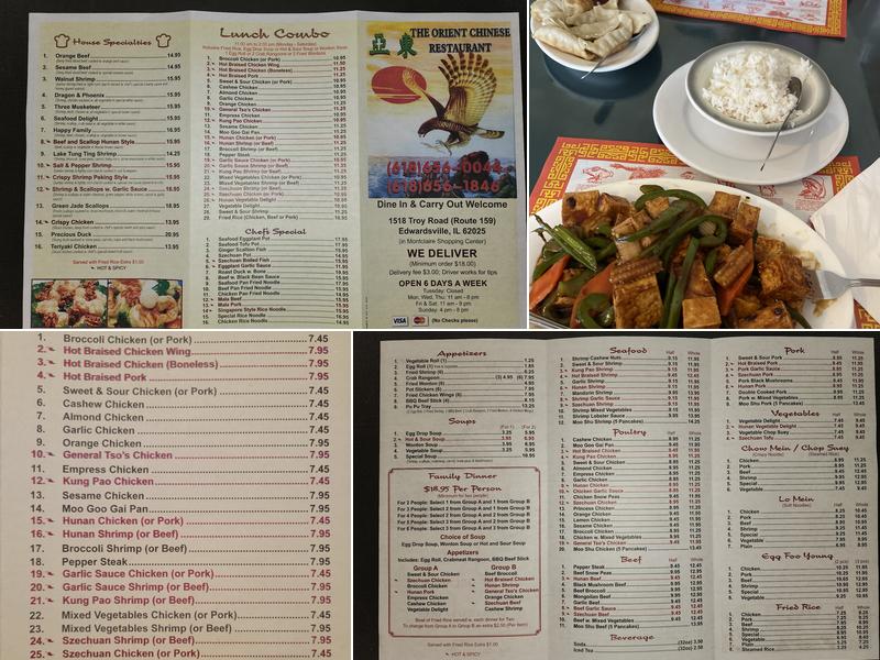The Orient Chinese Restaurant Menu