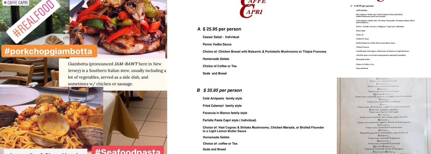 Caffe Capri Menu