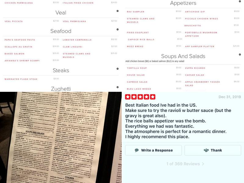 Capisce? Menu