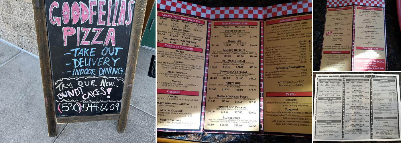Goodfellas Pizza Menu
