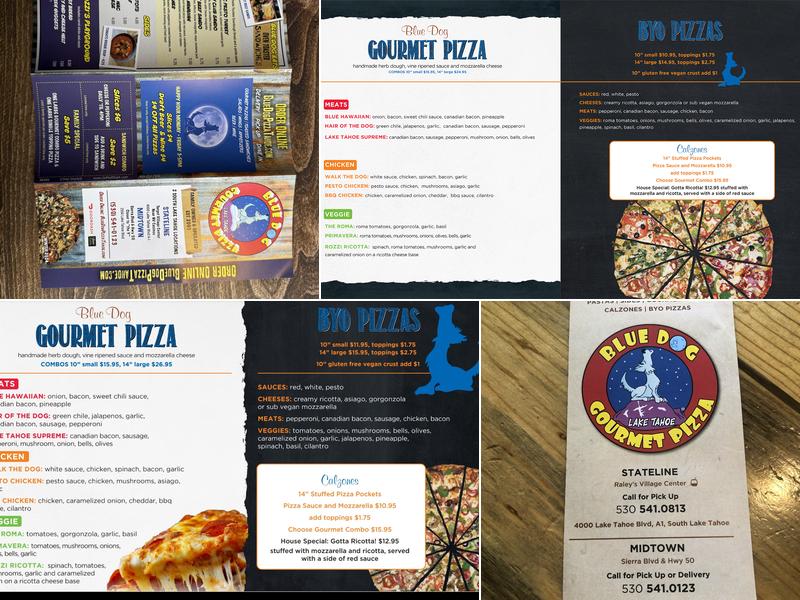 Blue Dog Pizza | Tahoe Midtown Menu