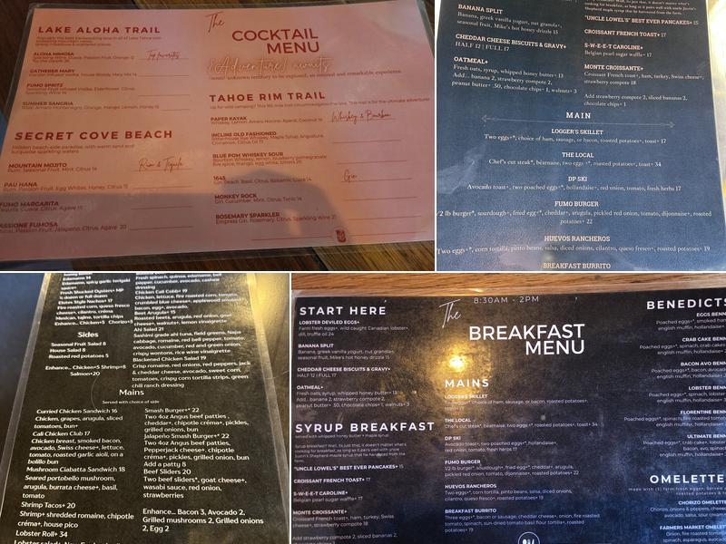 FUMO Cafe, Eatery & Bar Menu