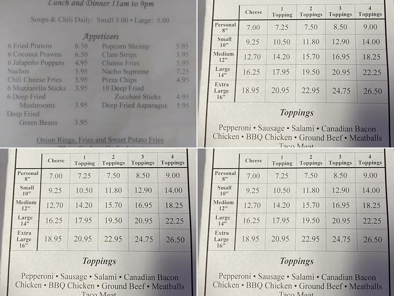 Good To Go Pizza Menu