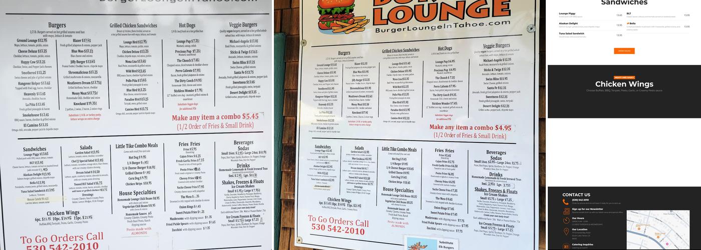 Burger Lounge Menu