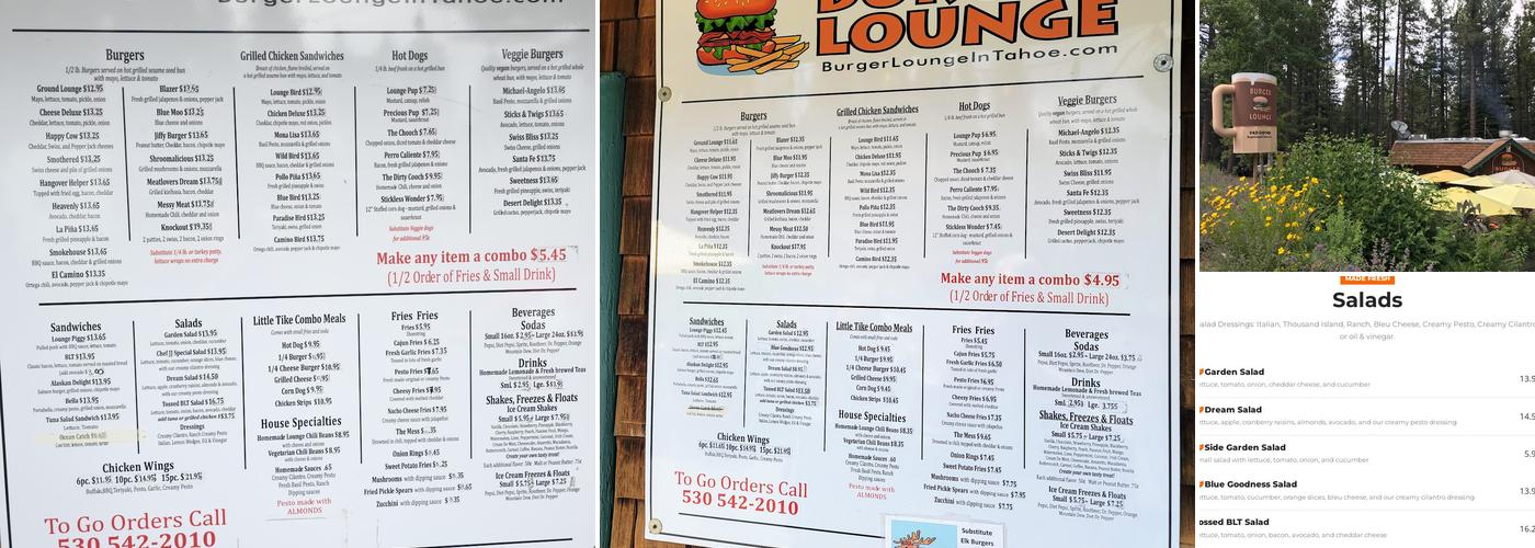 Burger Lounge Menu