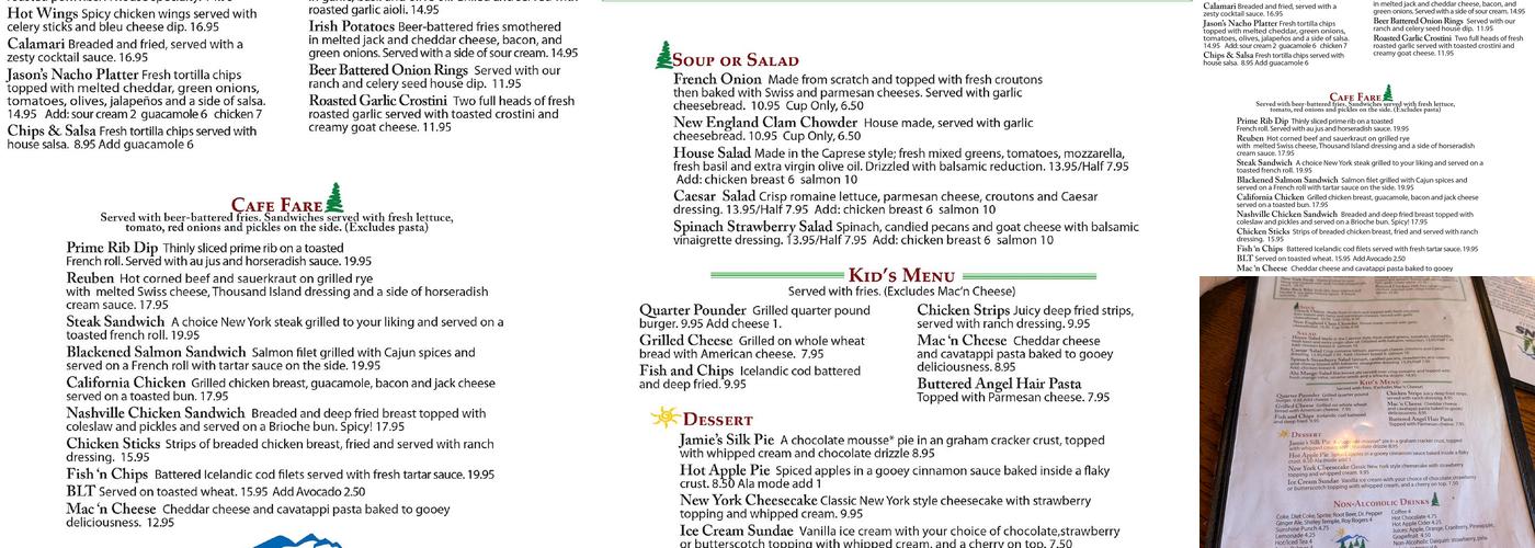 Jason's Beachside Grille Menu