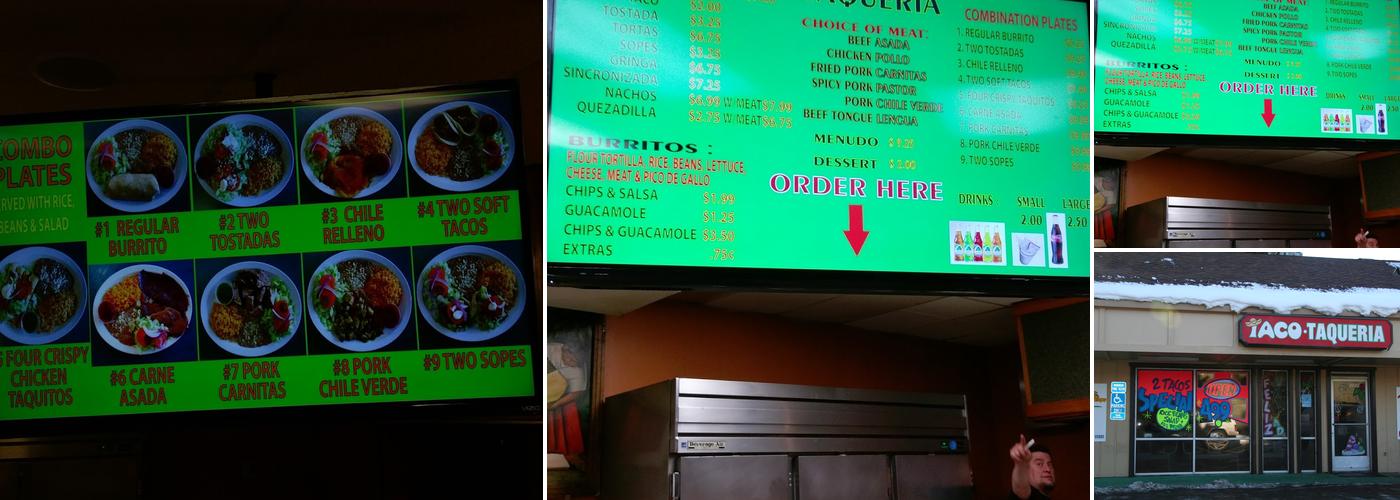 Taco Taqueria Menu