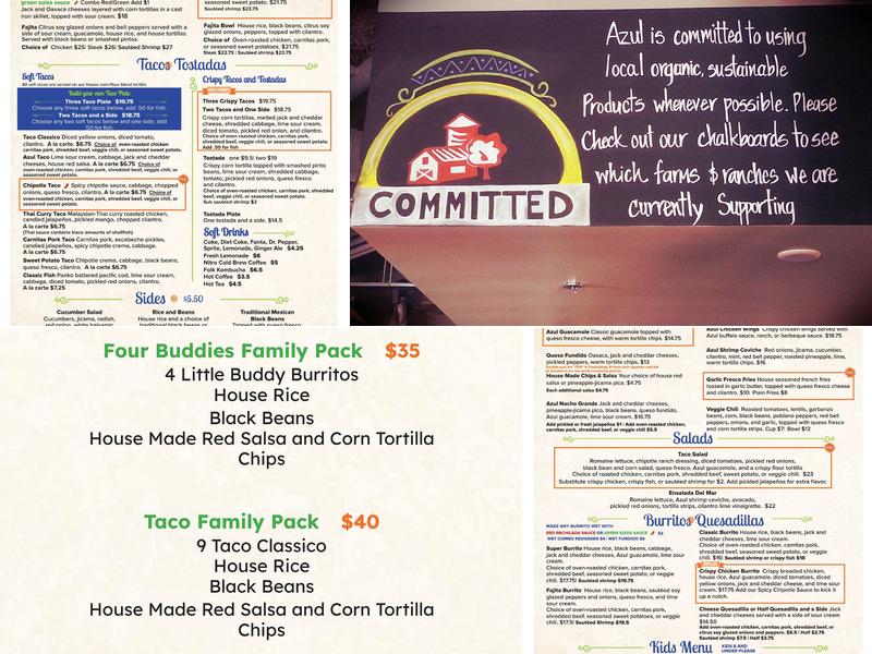 Azul-Latin Kitchen Menu