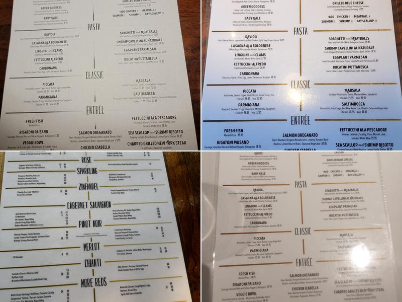 Izabella Ristorante Italiano Menu