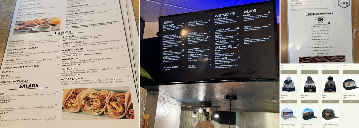 Heaven's Little Café Menu