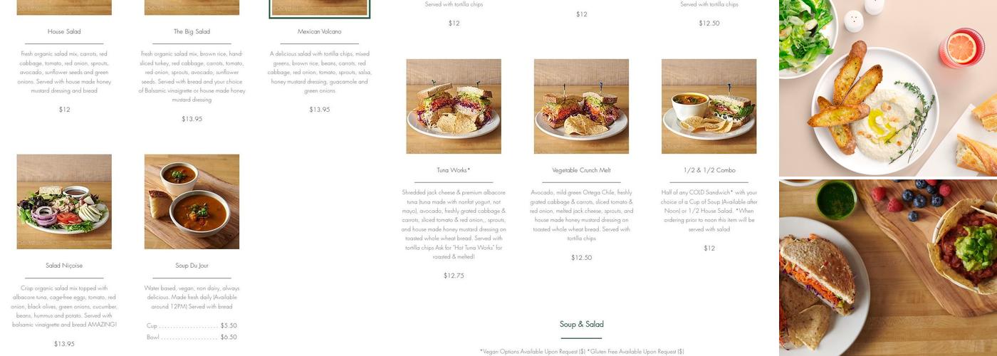 Sprouts Café Menu