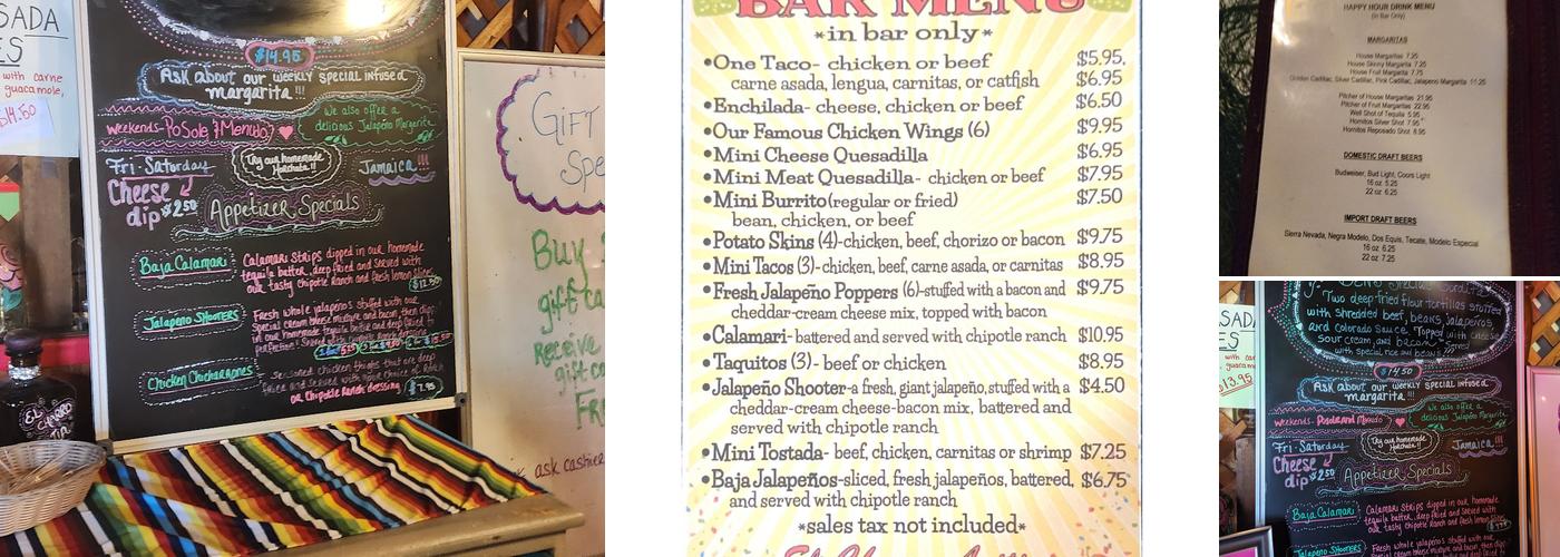 El Charro Avitia Menu