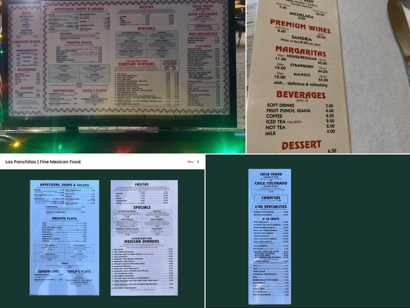 Las Panchitas Menu
