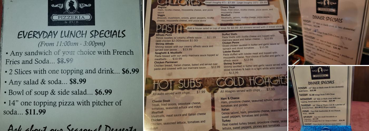 Uncle Jack's Pizzeria & Pub Menu