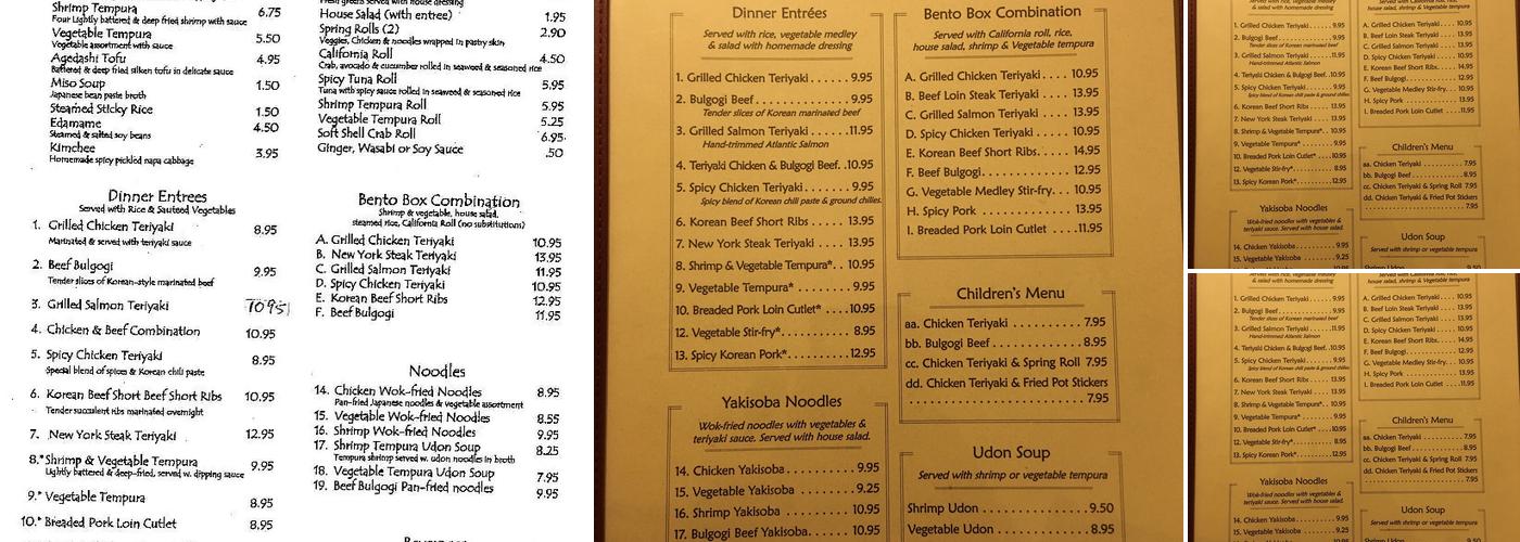 Ginger's Asian Kitchen Menu