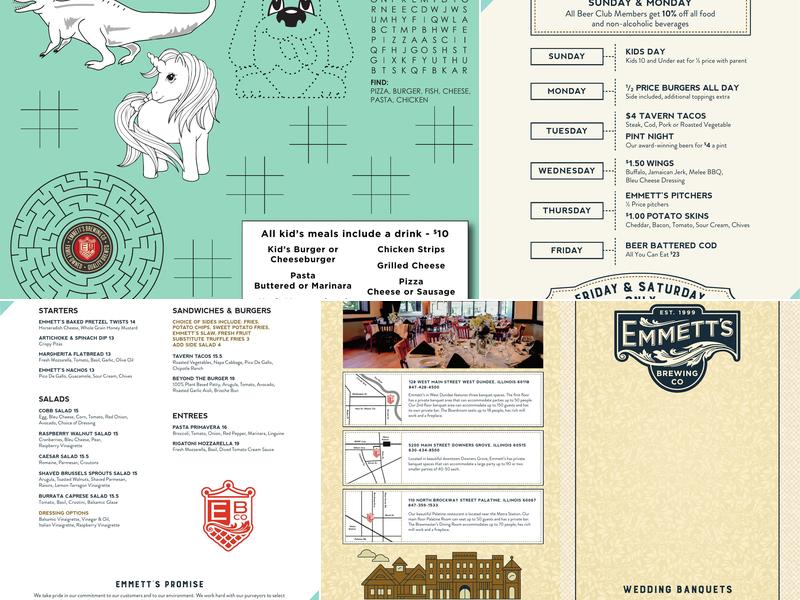 Emmett's Brewing Company Menu