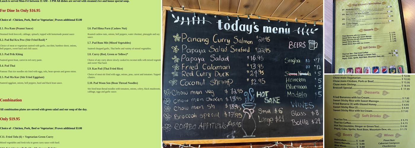 Thai Kitchen Menu