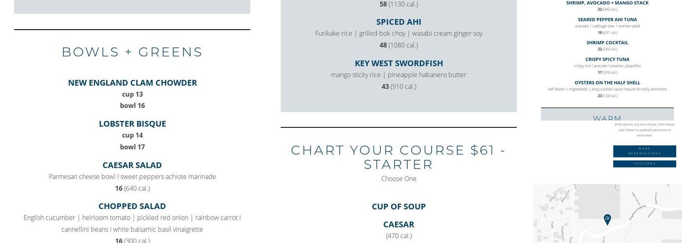 Chart House Menu