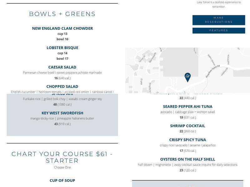 Chart House Menu