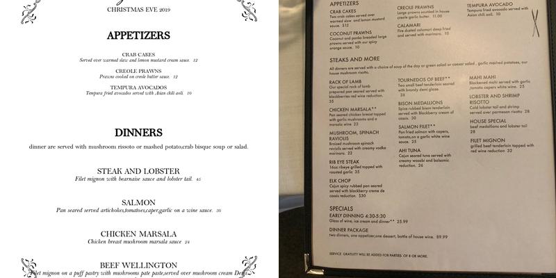 Julio's Restaurant Menu