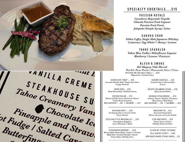 NEVADA Steak Menu