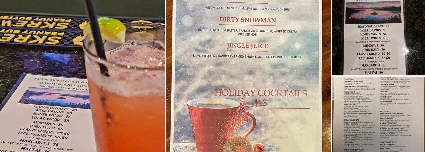 The Bear Moon Bar & Grill Menu