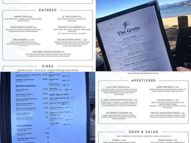 The Grove Beach Bar & Grill Menu