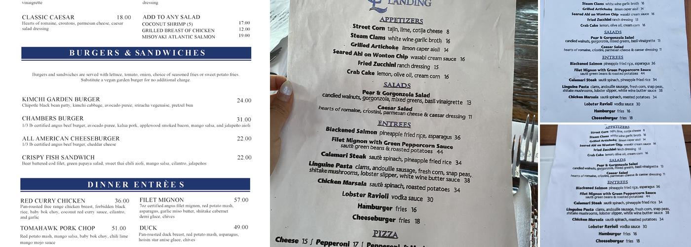 Chambers Landing Bar & Grill Menu