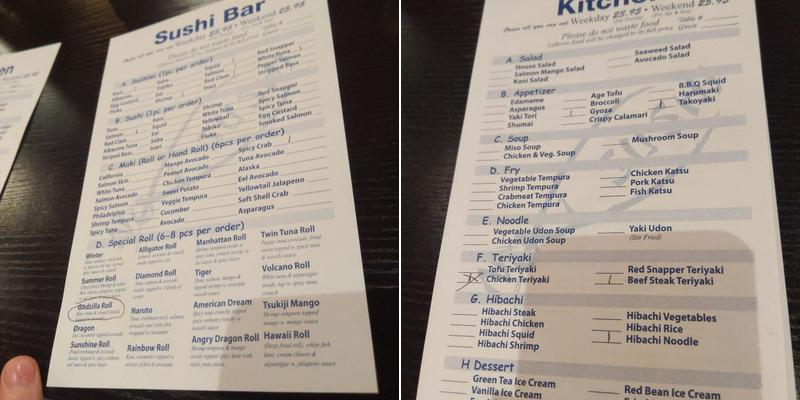 No. 1 Sushi - Pearl River Menu