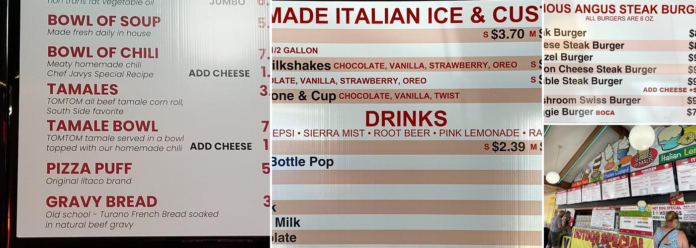 Teddy's Red Hots Menu