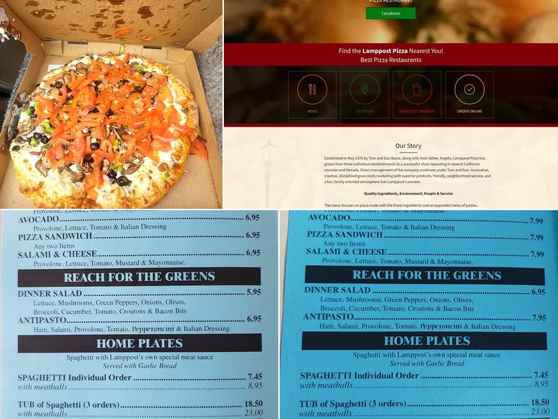 Lamppost Pizza Menu