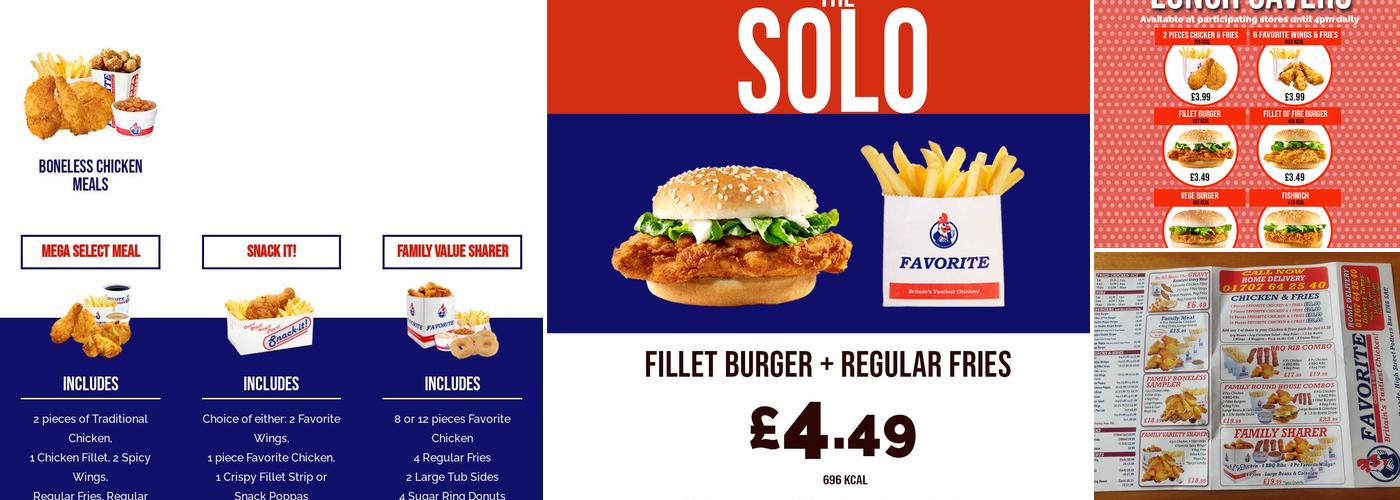 Favorite Chicken & Ribs Potters Bar Menu