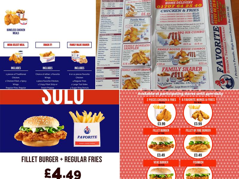 Favorite Chicken & Ribs Potters Bar Menu