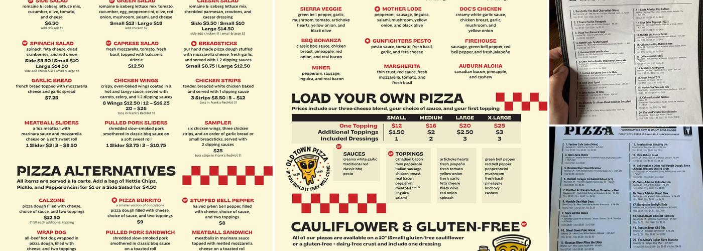 Old Town Pizza Menu