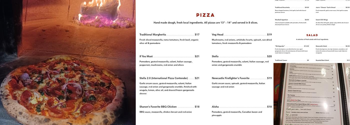 Newcastle Pizzeria Menu