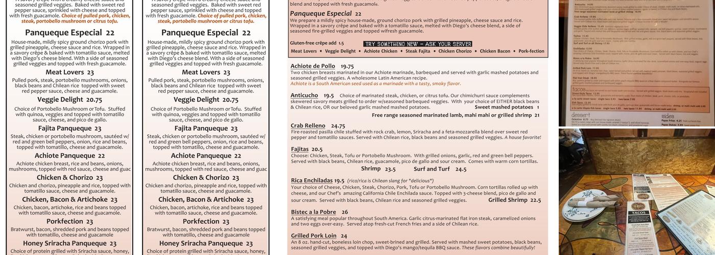 Diego's Menu